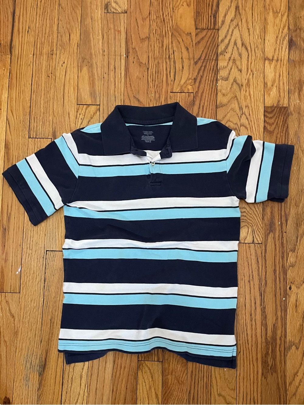 Cherokee Navy, Light Blue & White Striped Polo